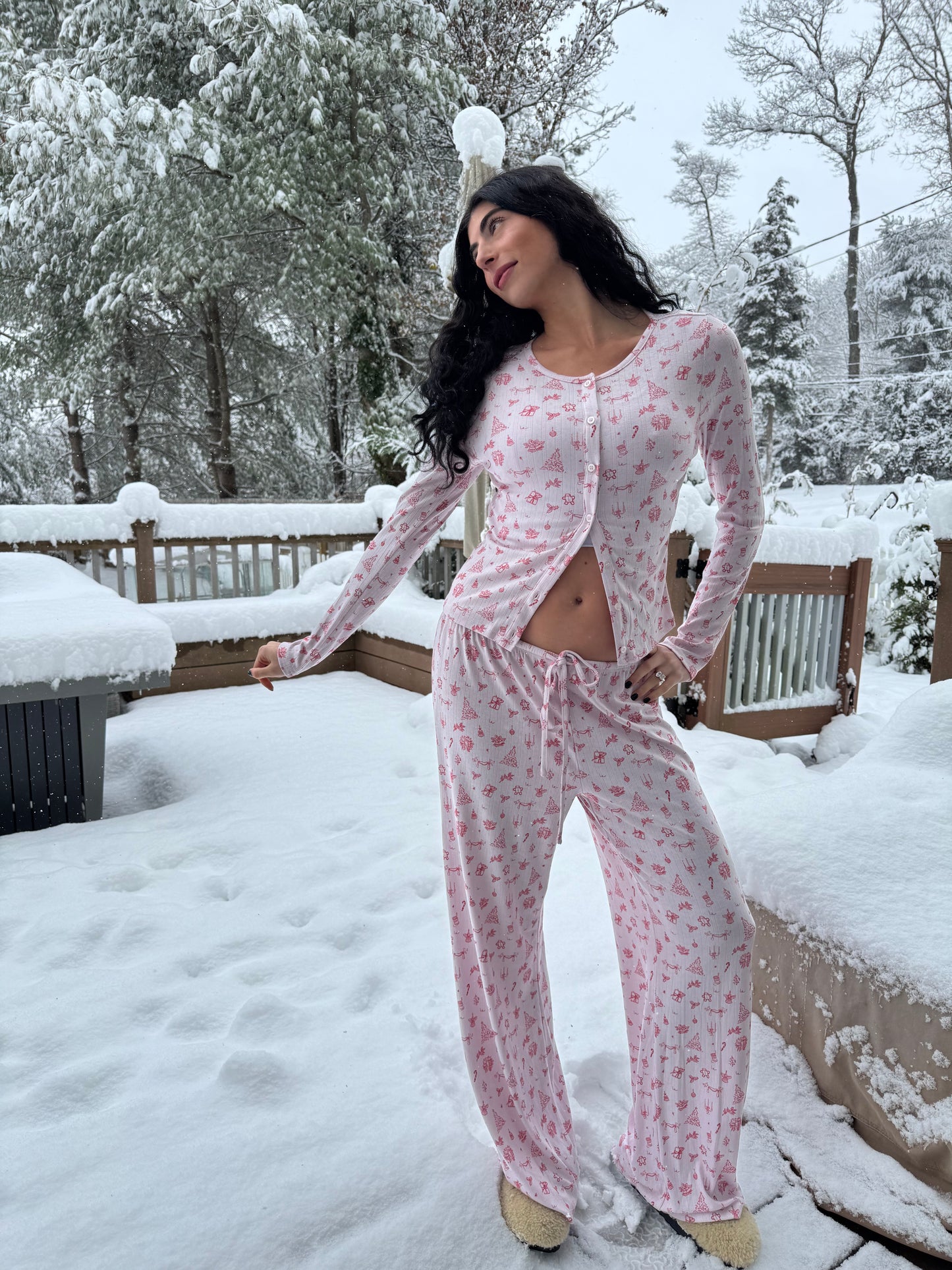 mrs. claus pajama top