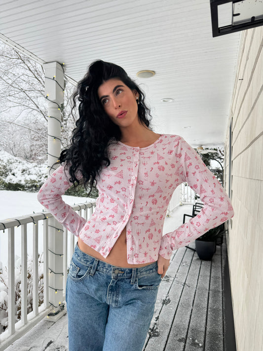 mrs. claus pajama top