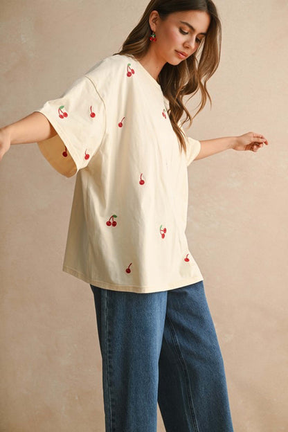 cherry baby tee