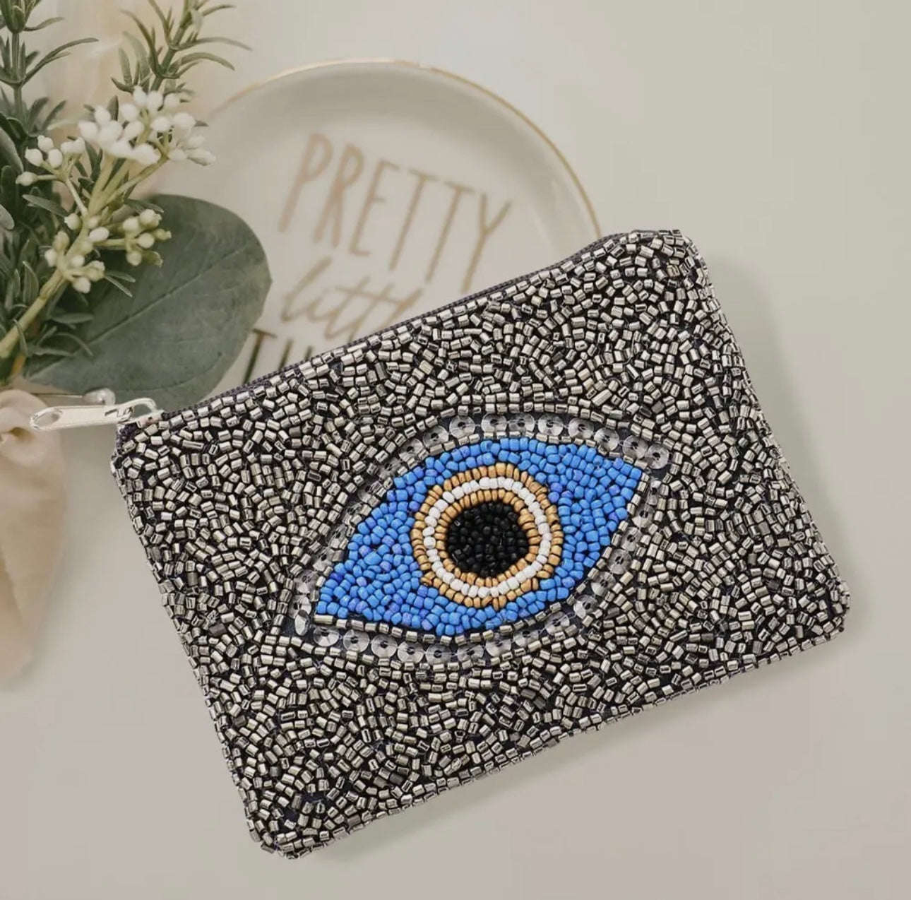 beaded mini pouch