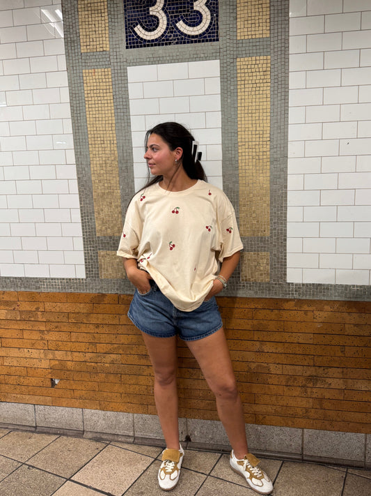 cherry baby tee